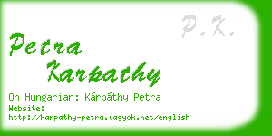 petra karpathy business card